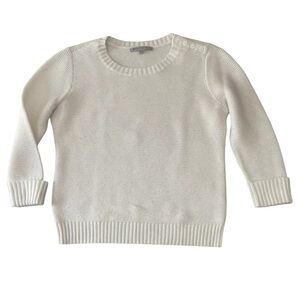 GAP Cream 3/4 Sleeve Button Neck Sweater Size Small